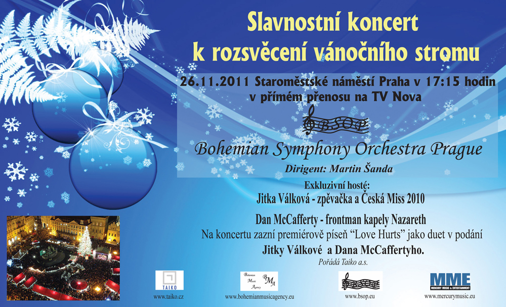 Slavnostní koncert k rozsvěcení Vánočního stromu na Staroměstském náměstí v Praze 26.11.2011