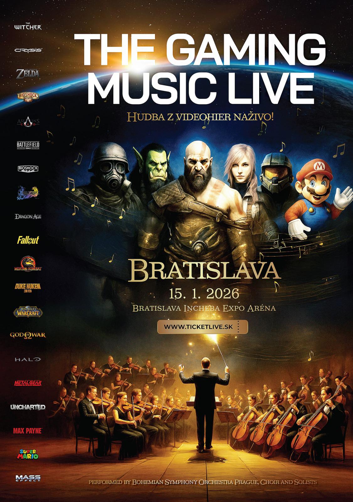 THE GAMING MUSIC LIVE  Bratislava Incheba Expo Arena 15.01.2026 Bohemian Symphony Orchestra Prague BSOP
